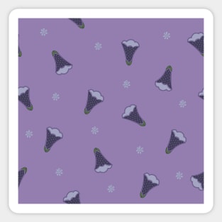 Folk flowers repeat pattern in purple background Sticker